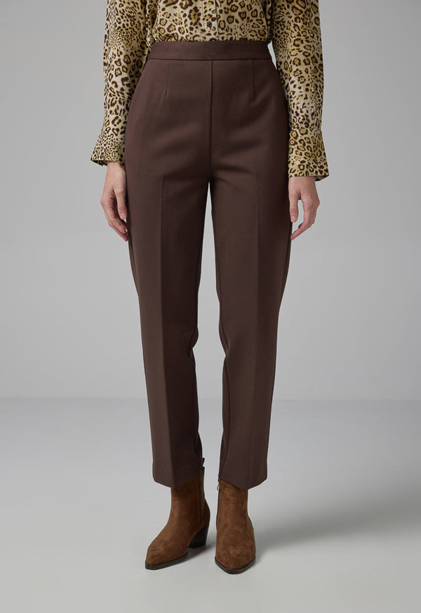 Choice Solid Straight Leg Trouser Brown