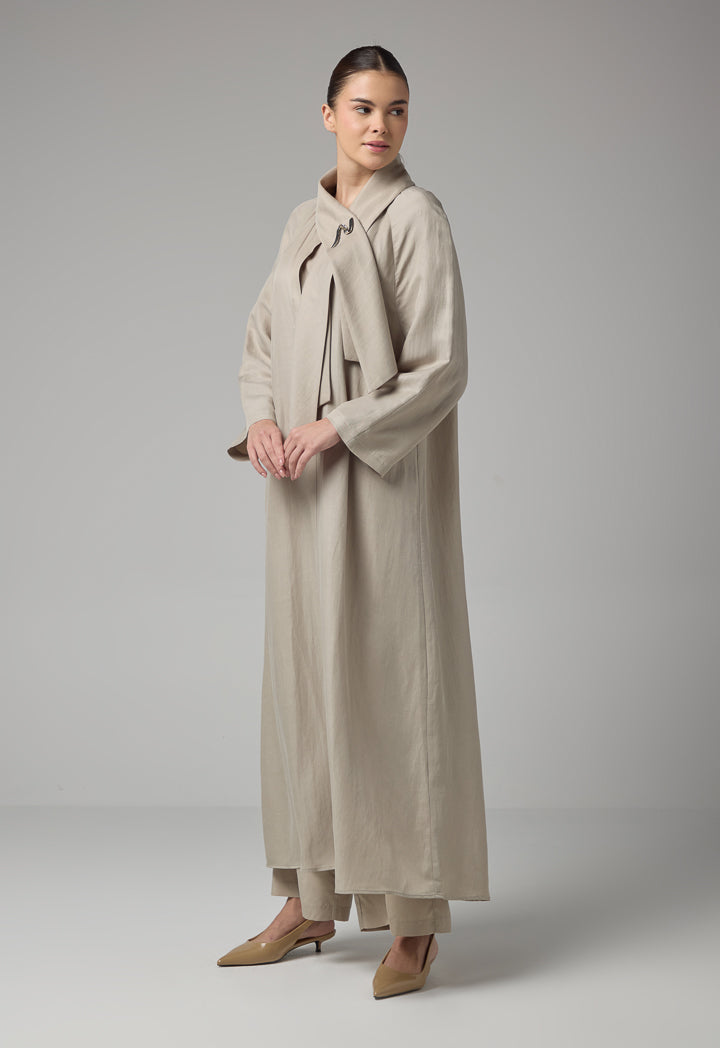 Choice Solid Long Raglan Sleeves Abaya Grey