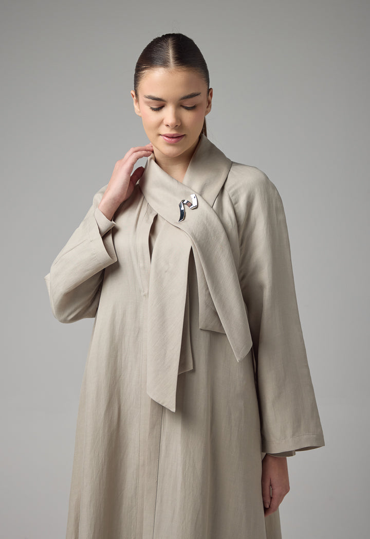 Choice Solid Long Raglan Sleeves Abaya Grey