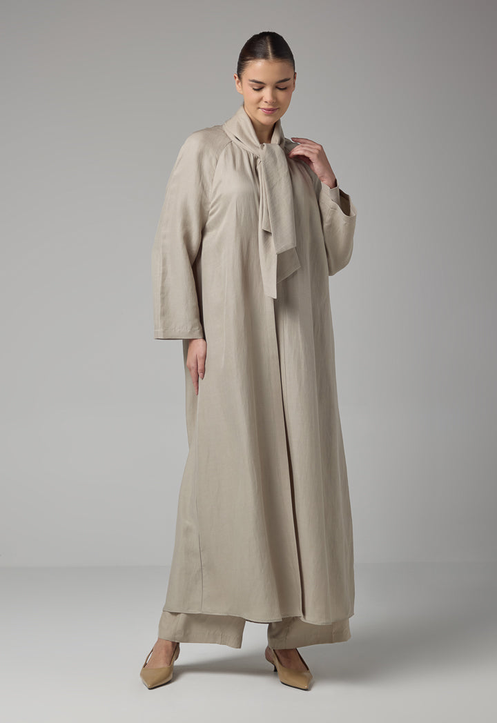 Choice Solid Long Raglan Sleeves Abaya Grey