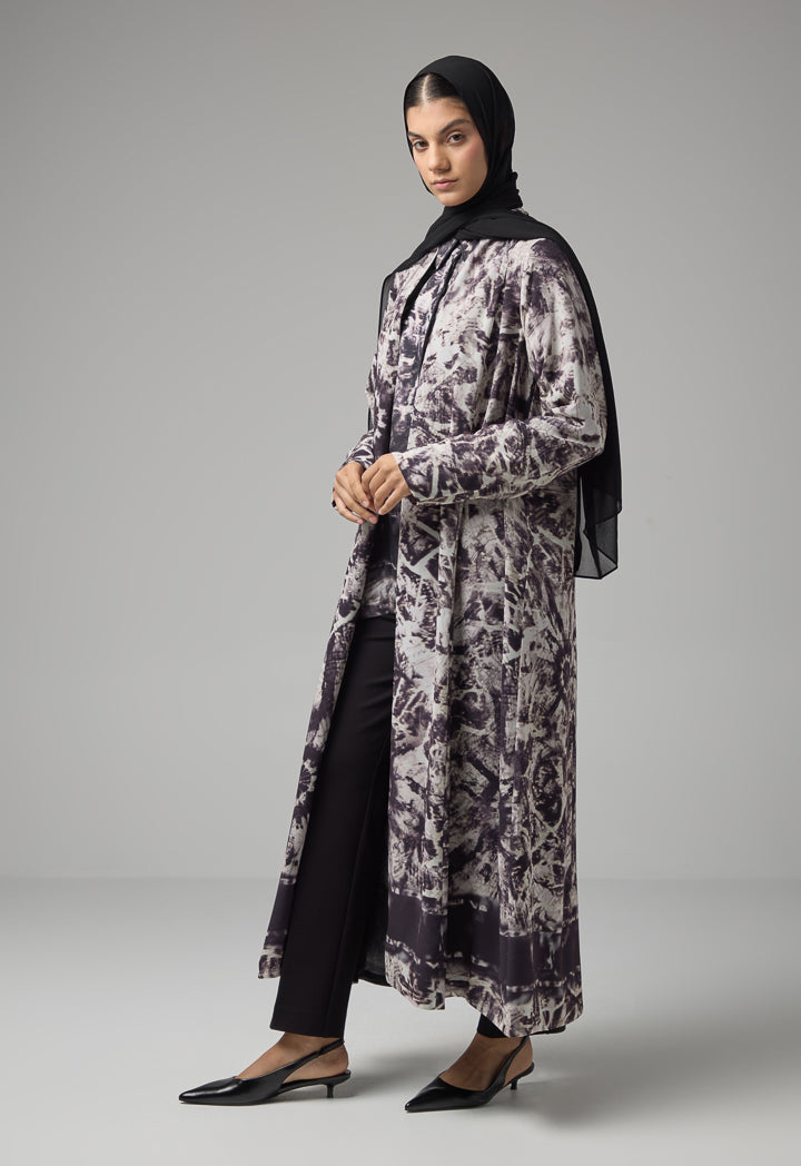 Choice Long Sleeve Printed Abaya With Hijab Multi Color