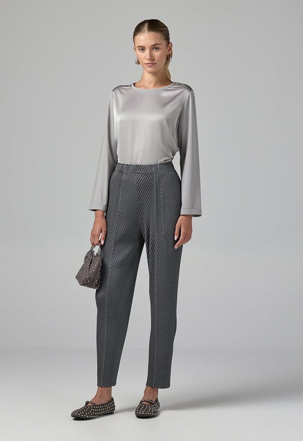 Choice Straight Cut Pleated Trousers Grey