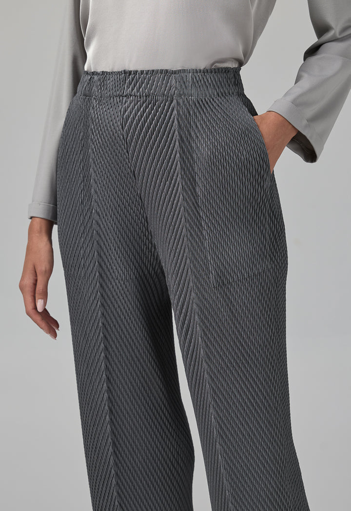 Choice Straight Cut Pleated Trousers Grey