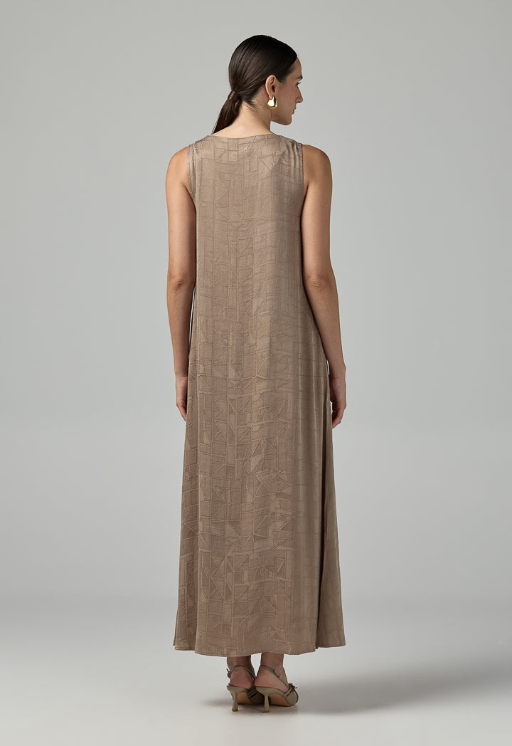 Choice Sleeveless Texture Dress  Vison