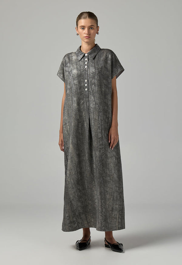 Choice Jacquard Texture Dress  Grey