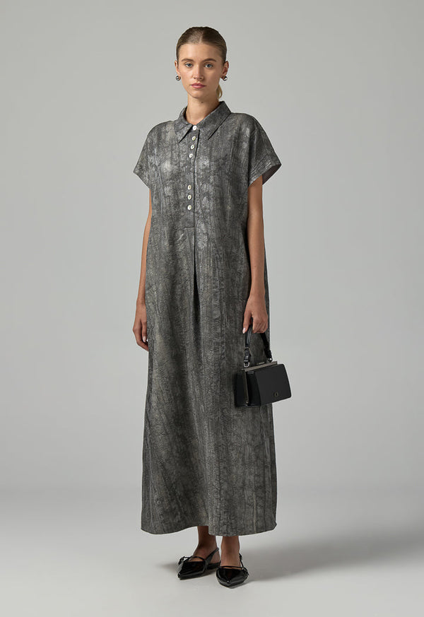Choice Jacquard Texture Dress  Grey