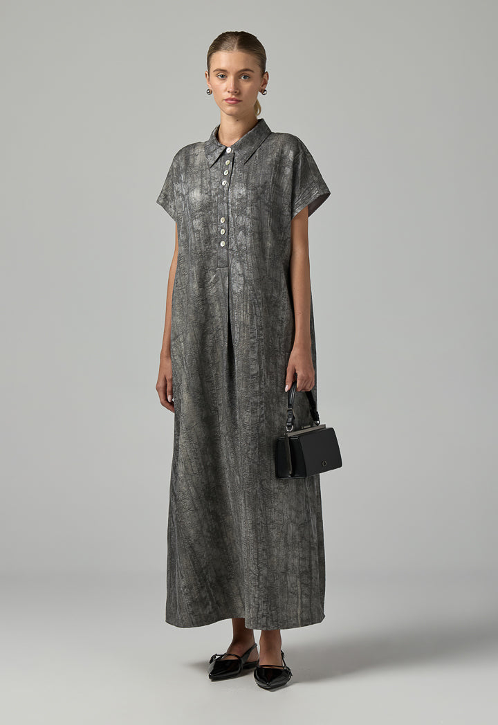 Choice Jacquard Texture Dress  Grey