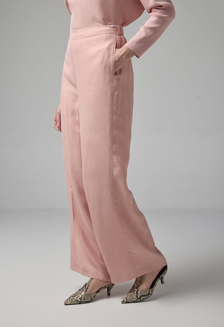 Choice Solid Wide Legs Trouser Blush