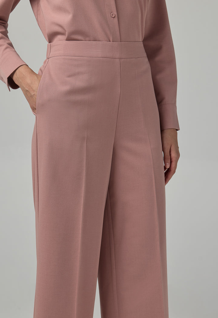 Choice Solid Straight Cut Trousers Pink