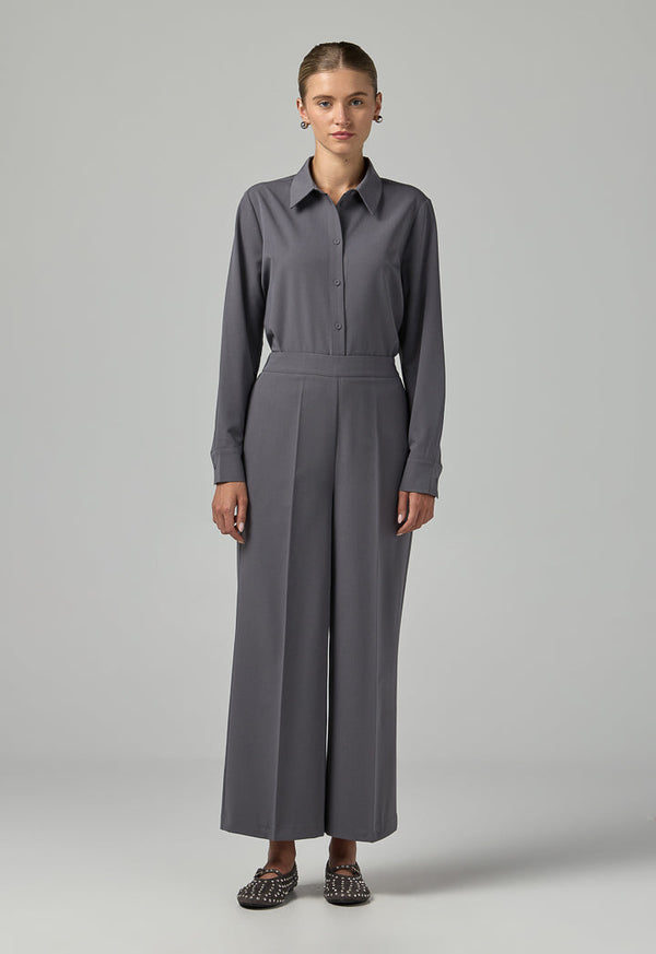 Choice Solid Straight Cut Trousers Grey