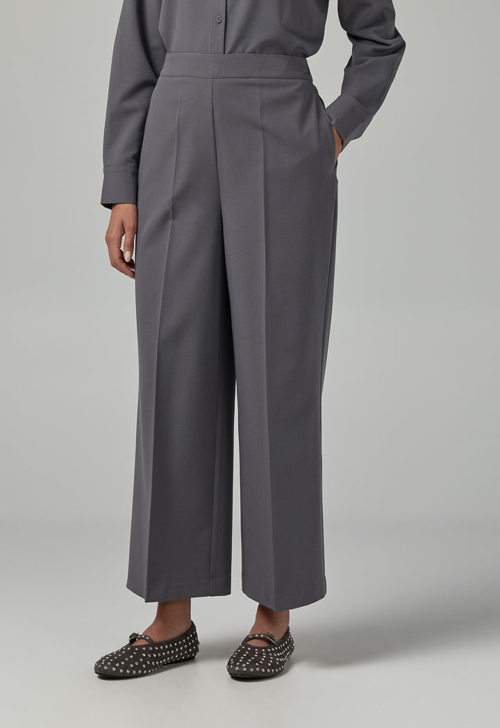 Choice Solid Straight Cut Trousers Grey