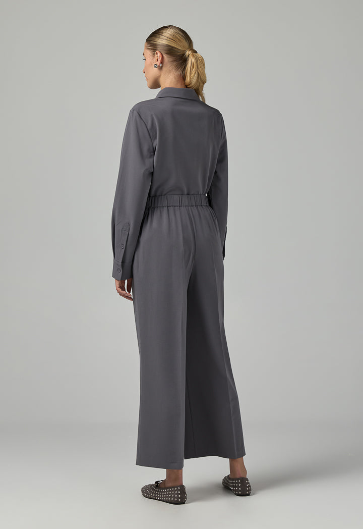 Choice Solid Straight Cut Trousers Grey