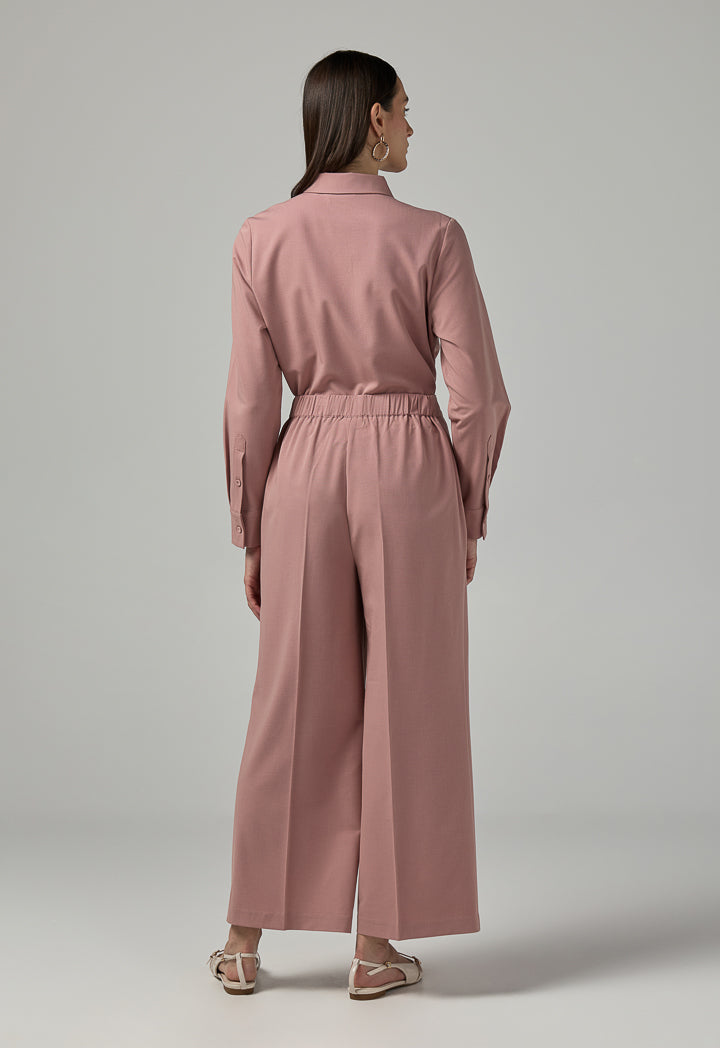 Choice Solid Straight Cut Trousers Pink