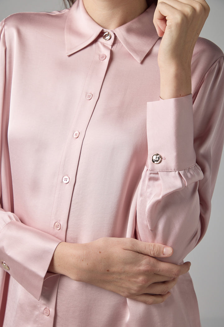 Choice Long Sleeve Basic Shirt Blush