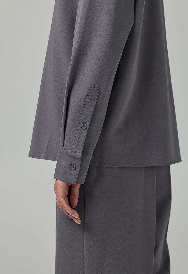 Choice Long Sleeves Basic Shirt Grey