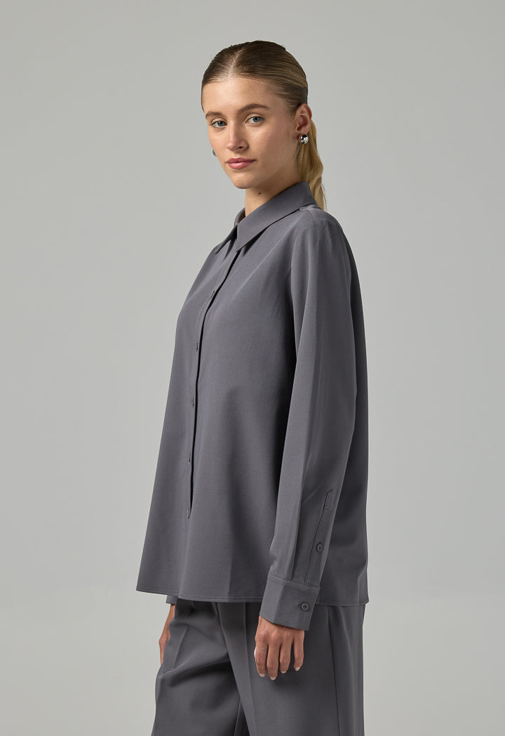 Choice Long Sleeves Basic Shirt Grey