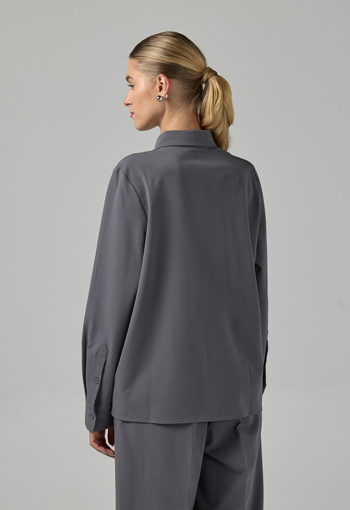 Choice Long Sleeves Basic Shirt Grey
