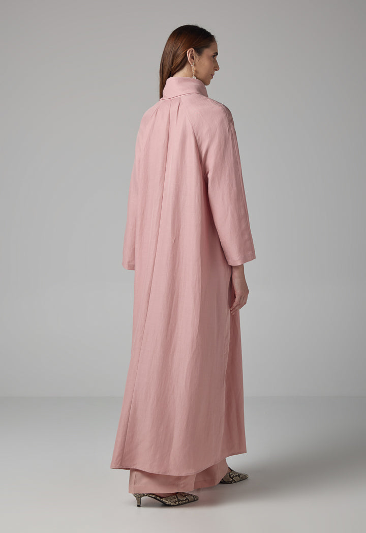 Choice Solid Long Raglan Sleeves Abaya Blush