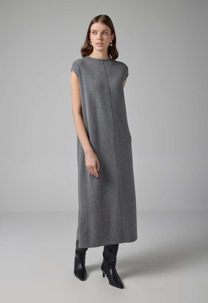 Choice Sleeveless Knitted Maxi Dress Silver