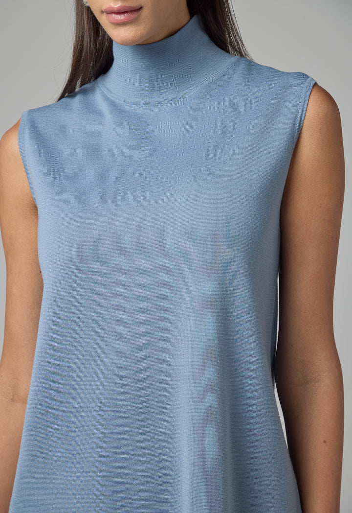 Choice Basic Sleeveless Knitted Top Blue