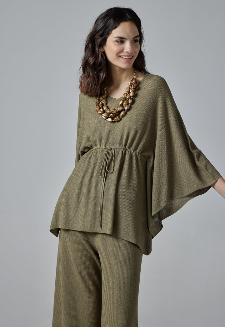 Choice Knitted Oversized Lurex Blouse Taupe