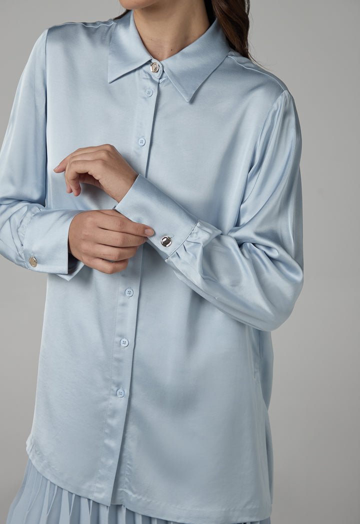 Choice Long Sleeve Basic Shirt Blue