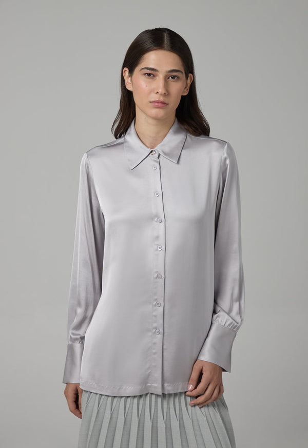 Choice Long Sleeve Basic Shirt Grey