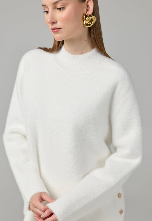 Choice Long Sleeve Knitted Basic Blouse Sand