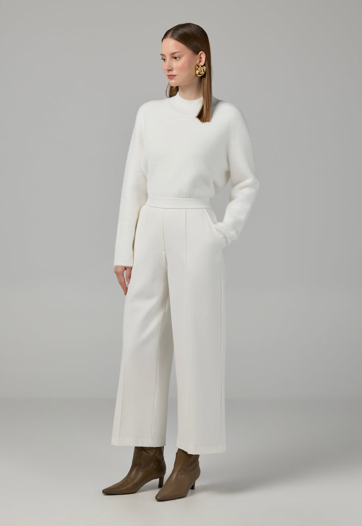 Choice Solid High Waist Trousers Sand