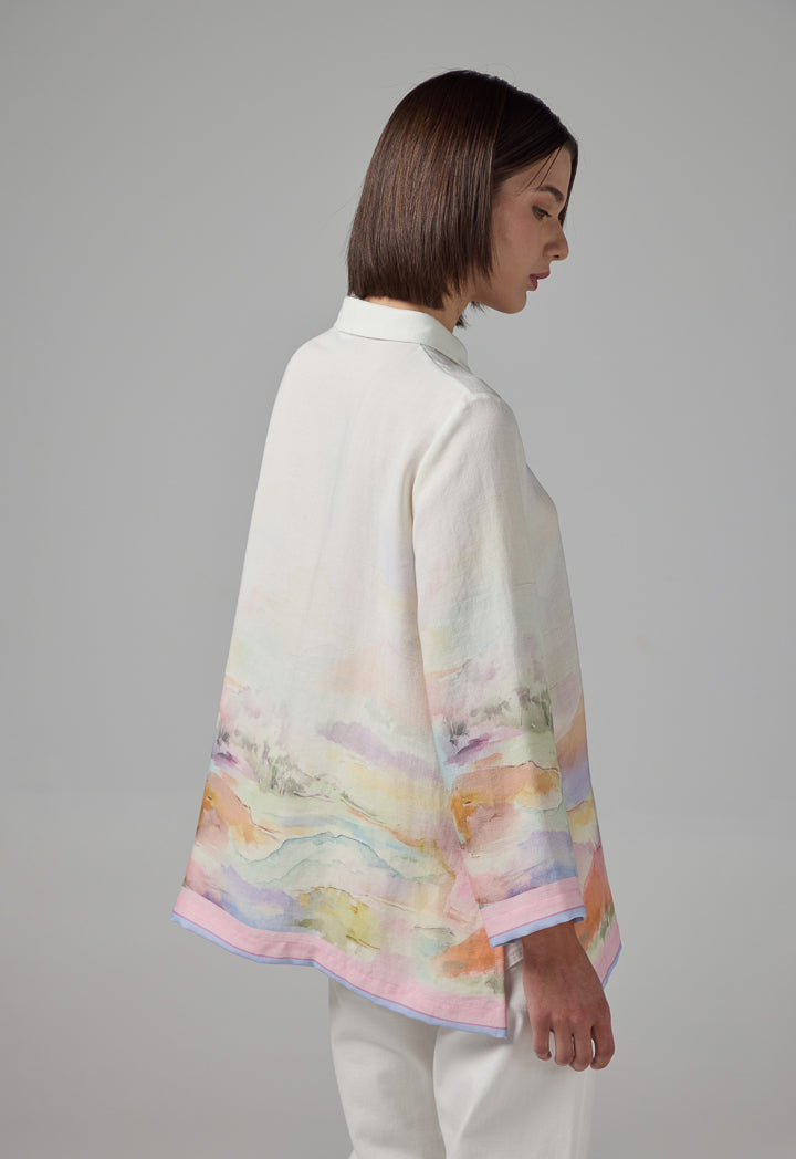 Choice Half Buttons Printed Shirt  Multi Color