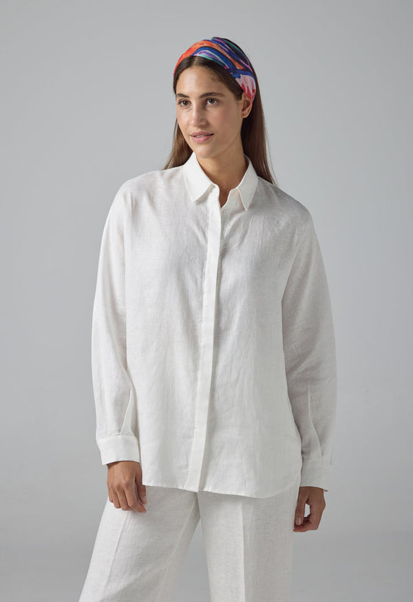 Choice Long Sleeves Basic Shirt Off White