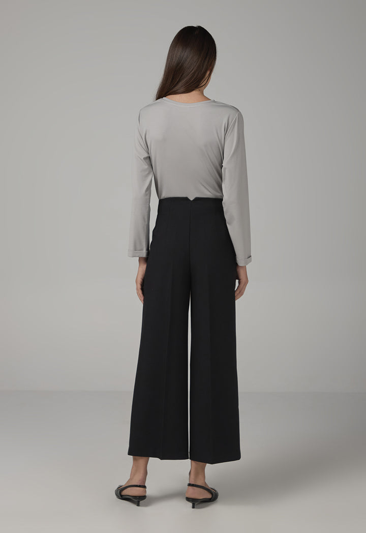 Choice Basic Wide Leg Trousers Black