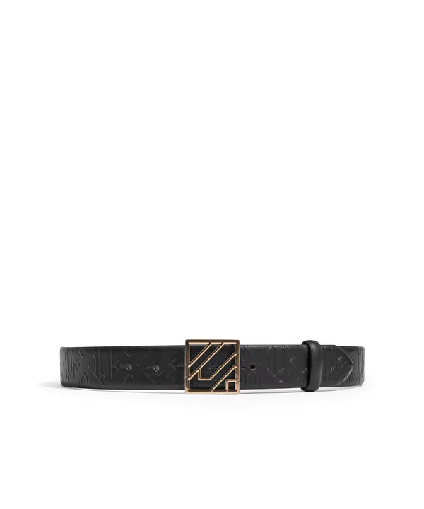 Ipekyol Leather Belt With Monogram Buckle Black