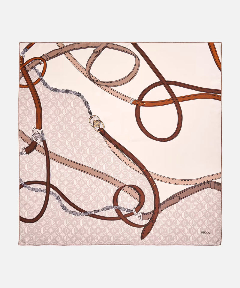 Ipekyol 100% Silk Scarf  Brown