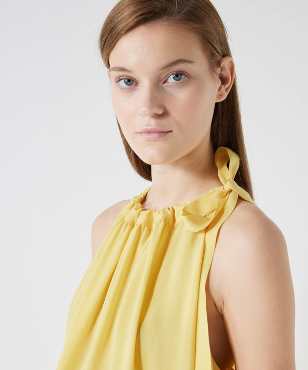 Ipekyol Comfortable Cut Cupro Dress Yellow