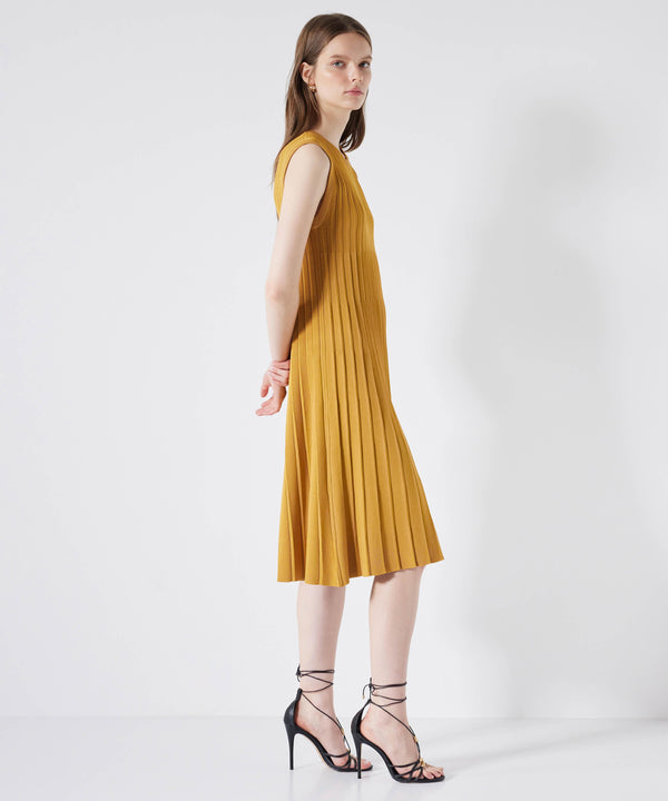 Ipekyol Pleated Knit Dress Saffron