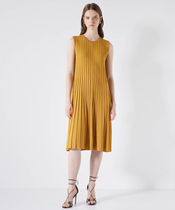 Ipekyol Pleated Knit Dress Saffron