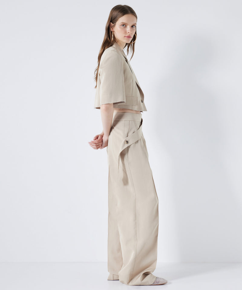 Ipekyol Asymmetric Waist Detailed Trousers Stone