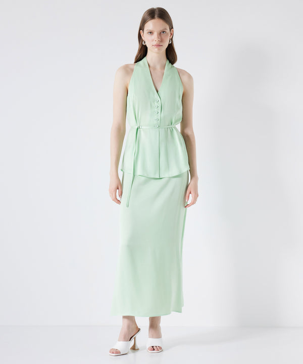 Ipekyol Thin Belted Midi Skirt Mint Green