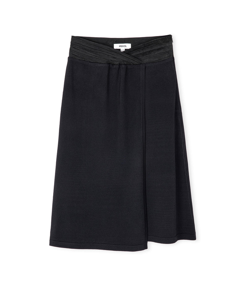 Ipekyol Fabric Mix Midi Skirt Black