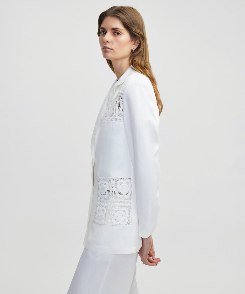 Ipekyol Crochet Applique Blazer White
