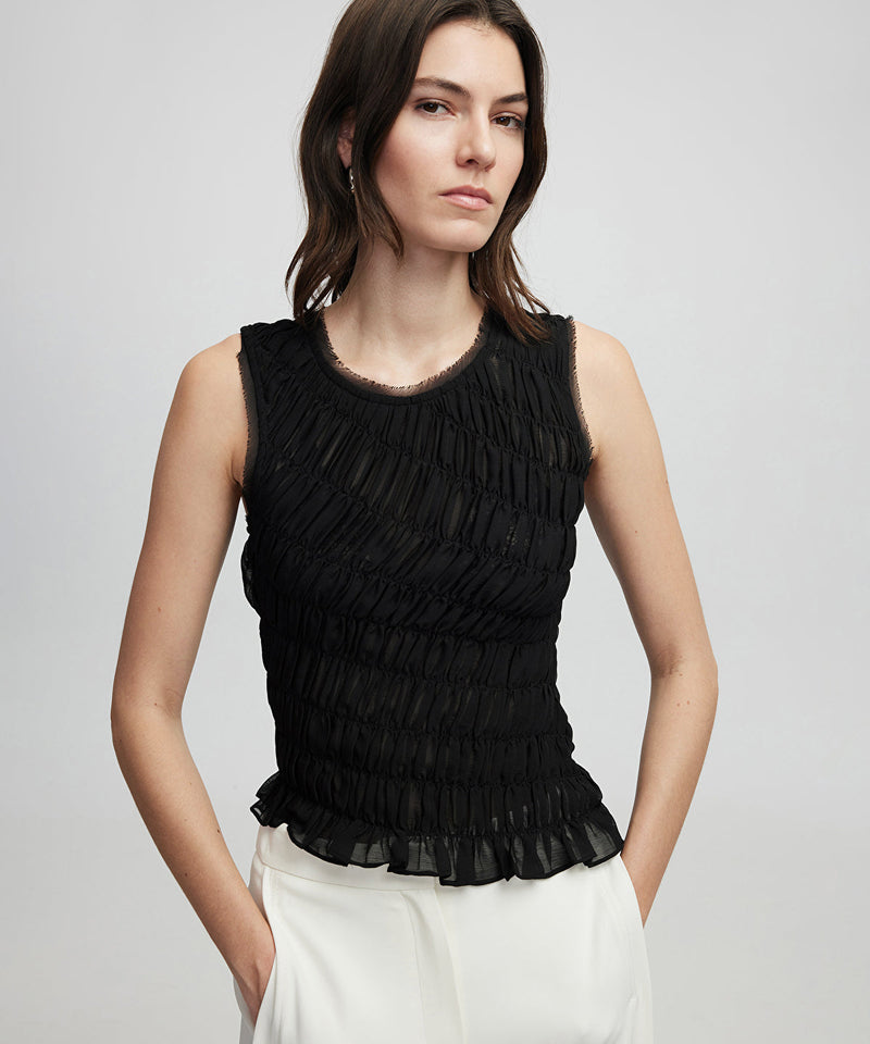 Ipekyol Diagonal Quilted Blouse Black