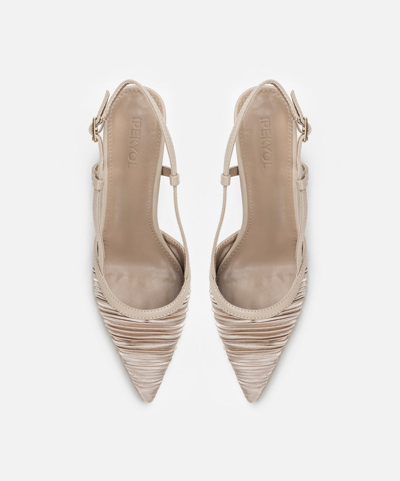 Ipekyol Textured Sling Back Heels Beige