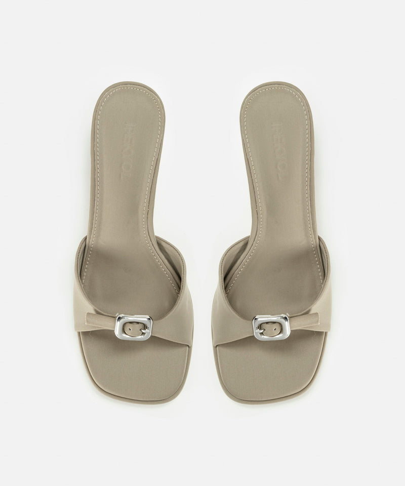 Ipekyol Metal Buckled Heeled Slippers Grey