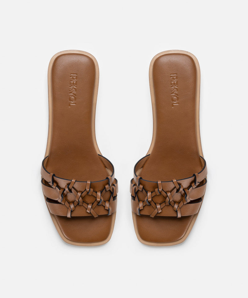 Ipekyol Knitted Textured Slippers Brown
