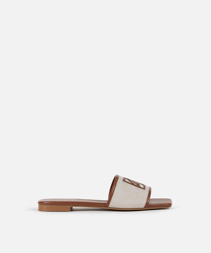 Ipekyol Monogram Applique Slippers Beige