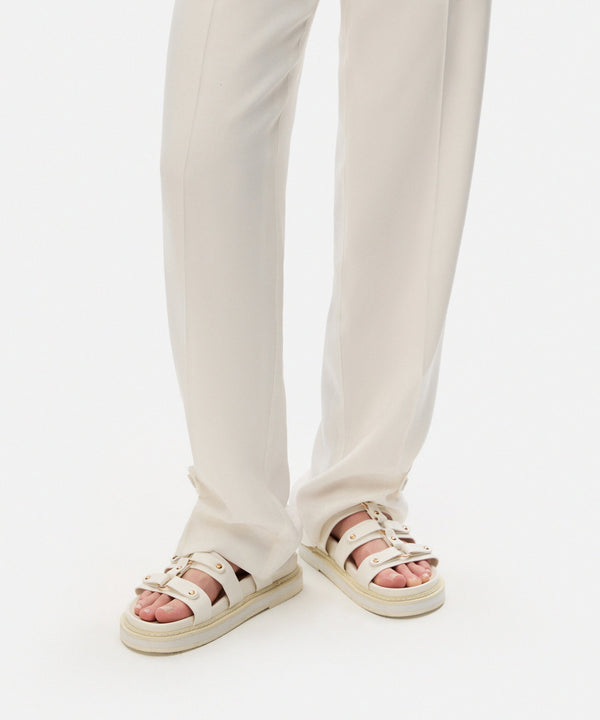 Ipekyol Multi-Strap Slippers With Troc Print White
