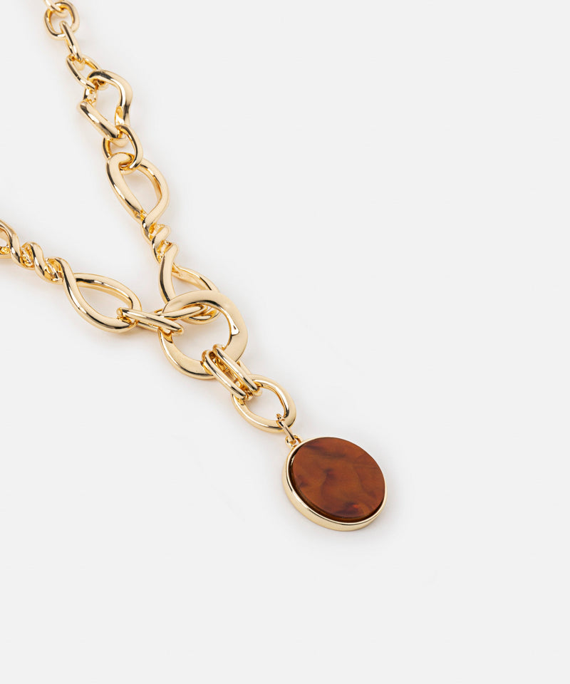 Ipekyol Contrast Pendant Chain Necklace Gold