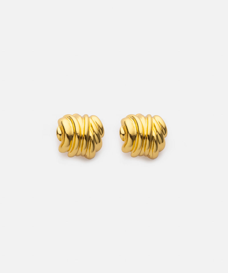 Ipekyol Textured Metal Earrings Gold