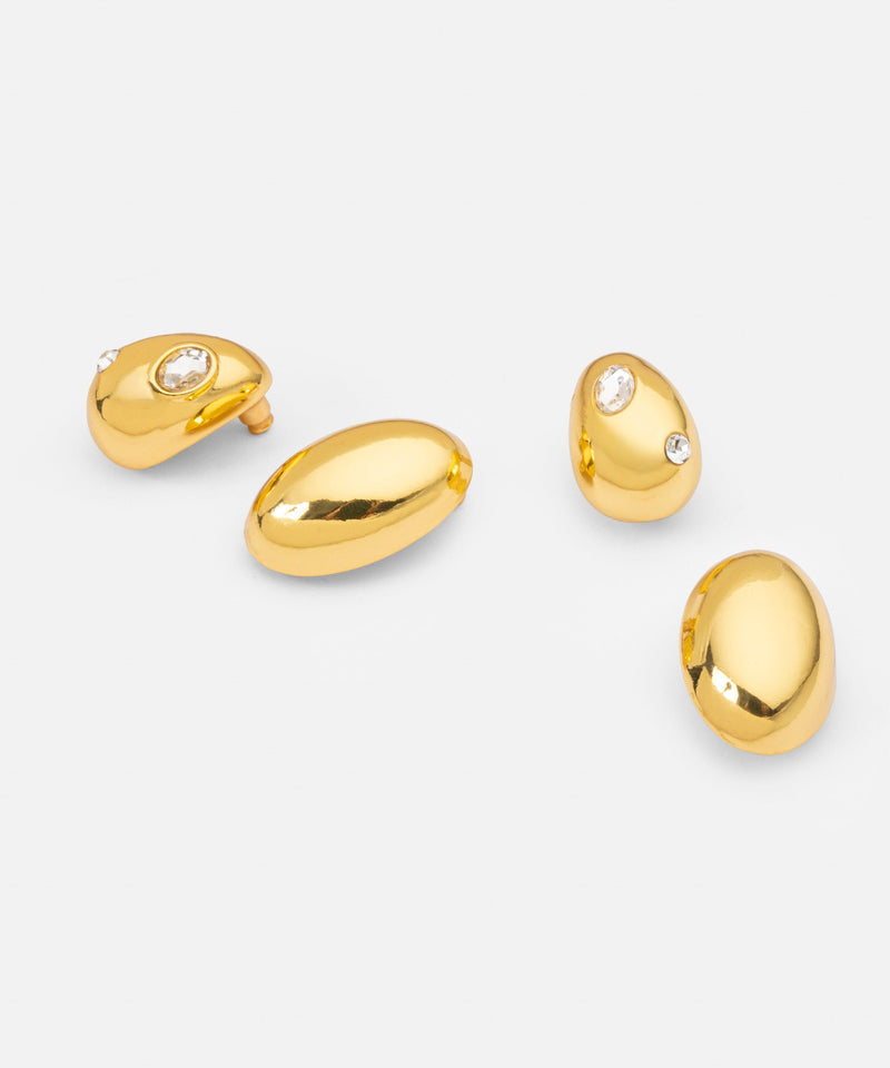 Ipekyol Strass Stone Earring Set Gold